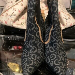 Women’s Black Patterned Ankle Boots